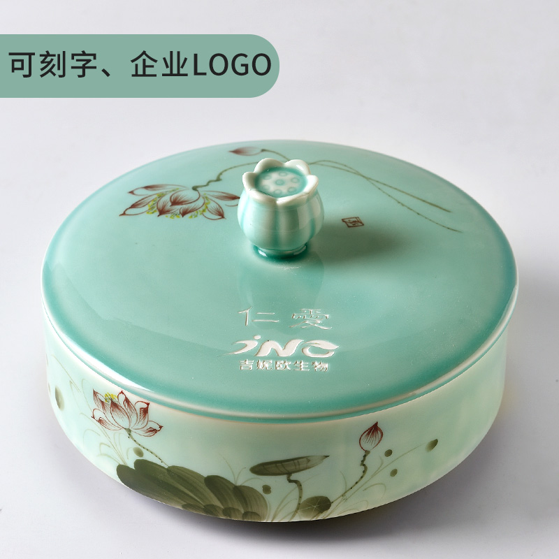 Oriental clay ceramic pot hand - made longquan celadon wake receives tieguanyin sealed jar of puer tea cake storage tanks