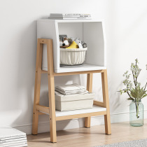 Solid wood bookshelf trapezoidal storage rack bedroom living room simple floor board storage rack creative balcony storage rack