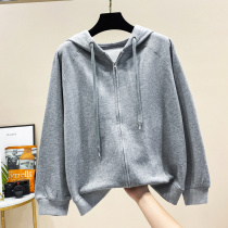 Solid color sweater cardigan womens autumn new Korean loose tide ins long sleeve student short coat Joker cotton top