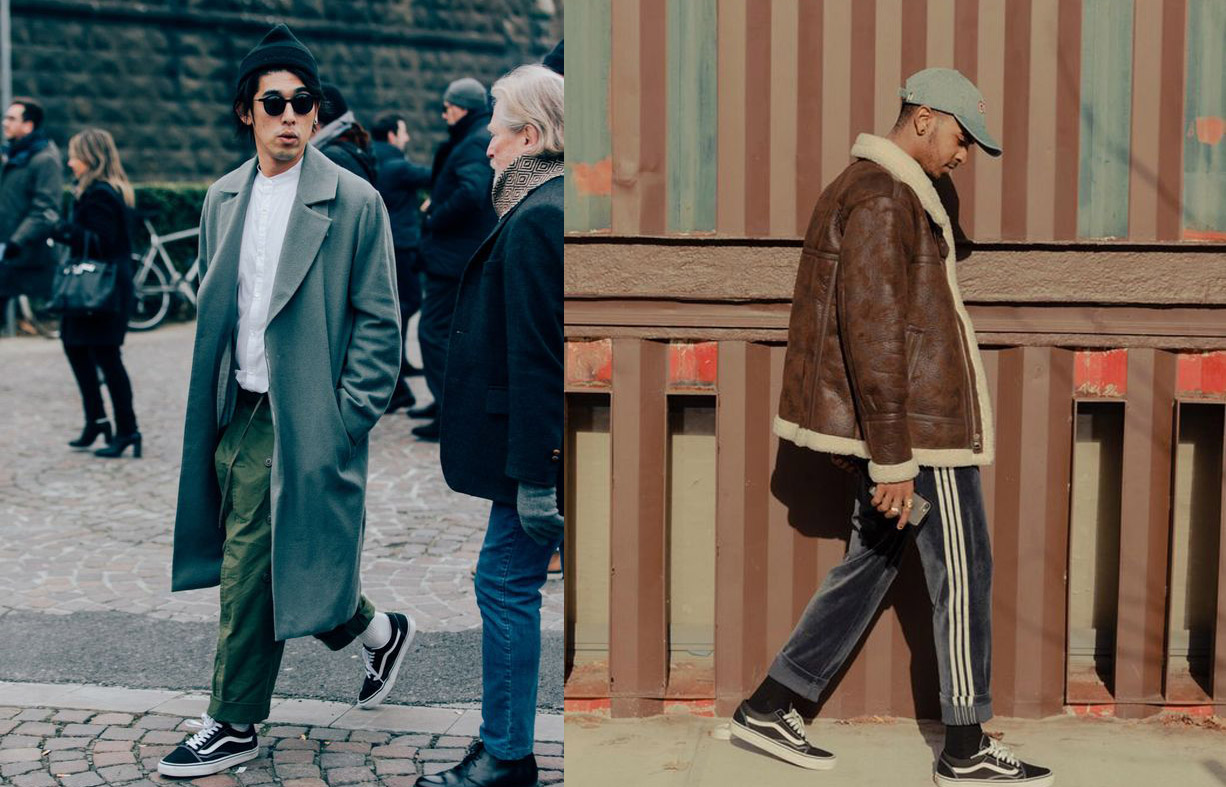 vans old skool非常好搭配,白t恤 黑长裤 白袜子,基本的造型look,花点