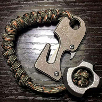 Leprechaun titanium alloy cutting rope knife car rescue EDC bottle opener Japanese steel VG10 multifunctional combination tool