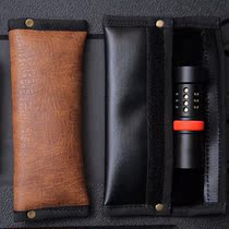 Long Fluff Knife Sleeve Pen Cap Flashlight Cover Multipurpose Tool Debris Bag EDC Magic Button Nappa Patina PU Knife Sleeve