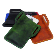 Waist tripped mobile phone cover protective sleeve concealed close-fitting tanning leather handmade head layer of cattle leather jacket system EDC shockproof anti-slip
