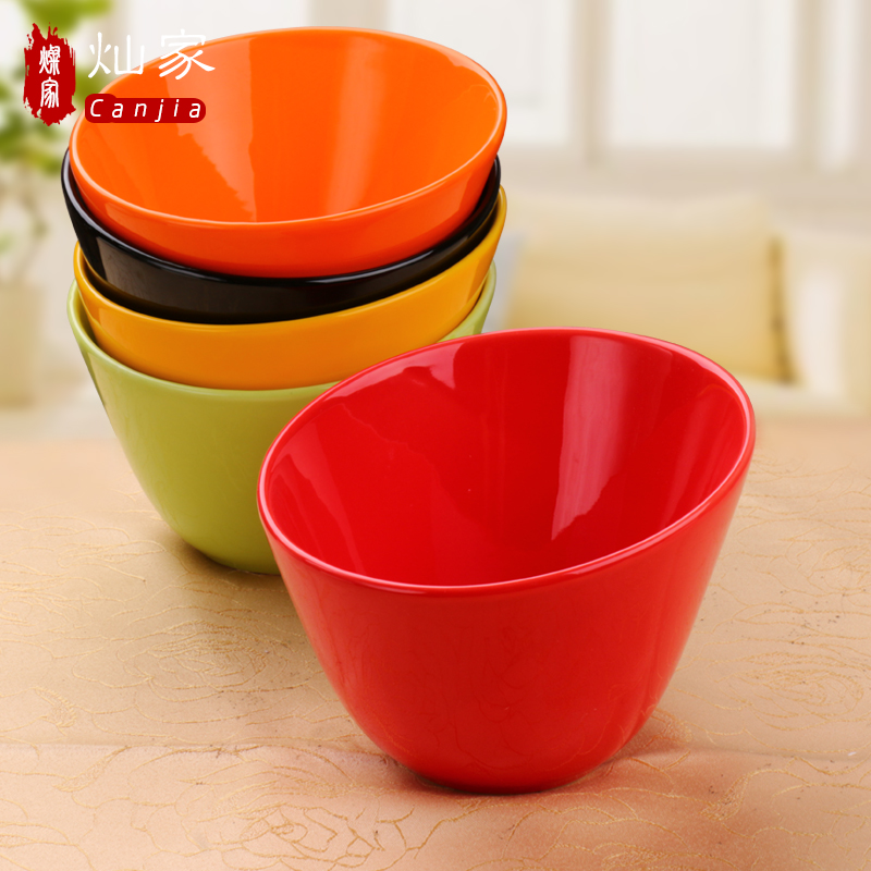 Ceramic high body bevel salad bowl noodles bowl of colored glaze sauce bowl of soup bowl western - style buffet hotel tableware