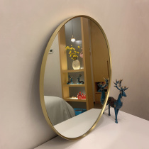 Round makeup mirror wall-mounted toilet aluminum alloy bathroom mirror Household sink round mirror bathroom mirror Wall-mounted