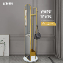 Coat rack dressing mirror rotating full-length mirror hanging hanger fitting mirror girl bedroom mobile floor mirror