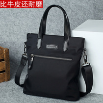 Men's bag handbag Oxford textile men's briefcase vertical business leisure Korean version of single shoulder slung canvas bag tide