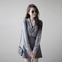 claudie paseys spring autumn new small balsamic wind career suit woman fashion long sleeve casual shirt two-piece set