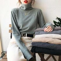 claudie pasey high collar base shirt female De velvet autumn winter pile collar loose warm thick inner top