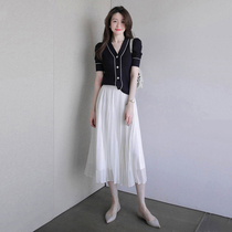 claudie pasey2022 spring new half body dress suit women casual fashion reduced-age temperament