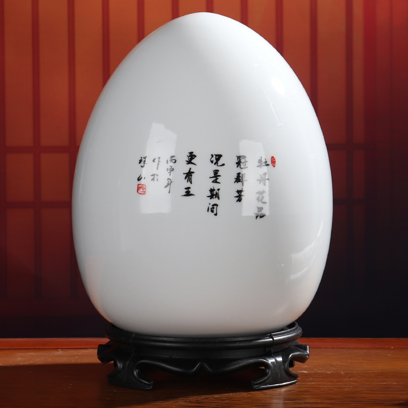 Large luck egg sitting room ark office furnishing articles of jingdezhen ceramics company rich ancient frame decorative porcelain arts and crafts