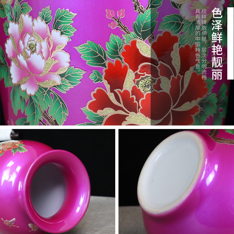 Crystal glazed pottery jingdezhen porcelain vase desktop furnishing articles sitting room flower arranging flowers, flower implement Chinese style decoration