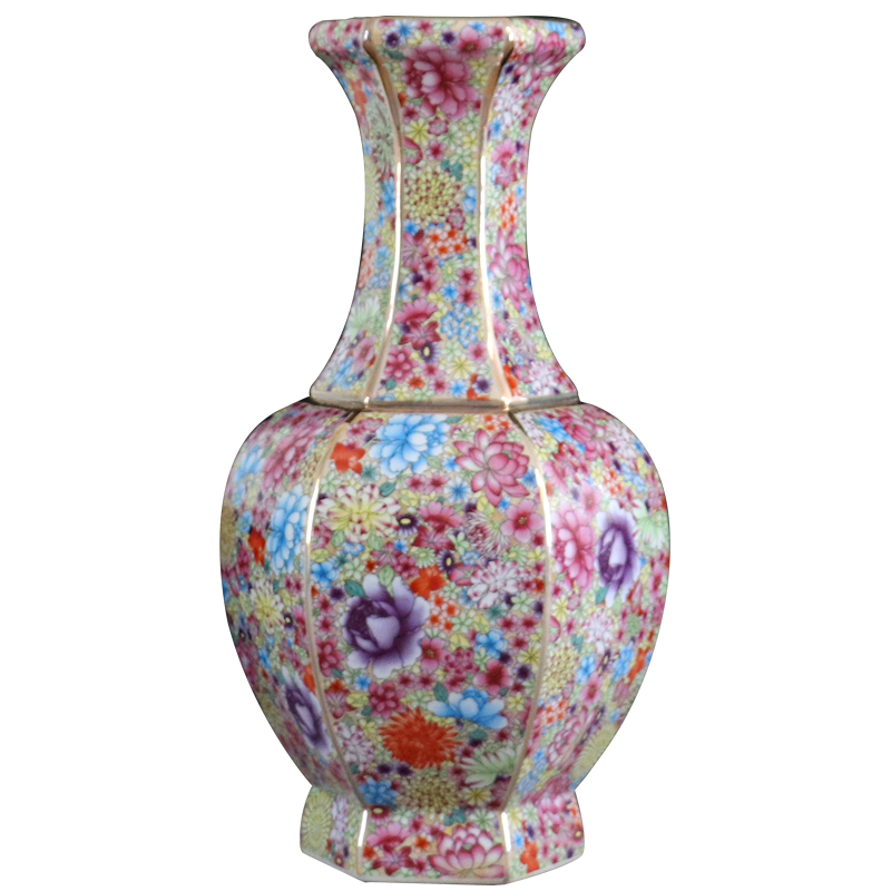 Archaize qianlong vase of jingdezhen ceramics colored enamel furnishing articles sitting room collection ikebana art decoration