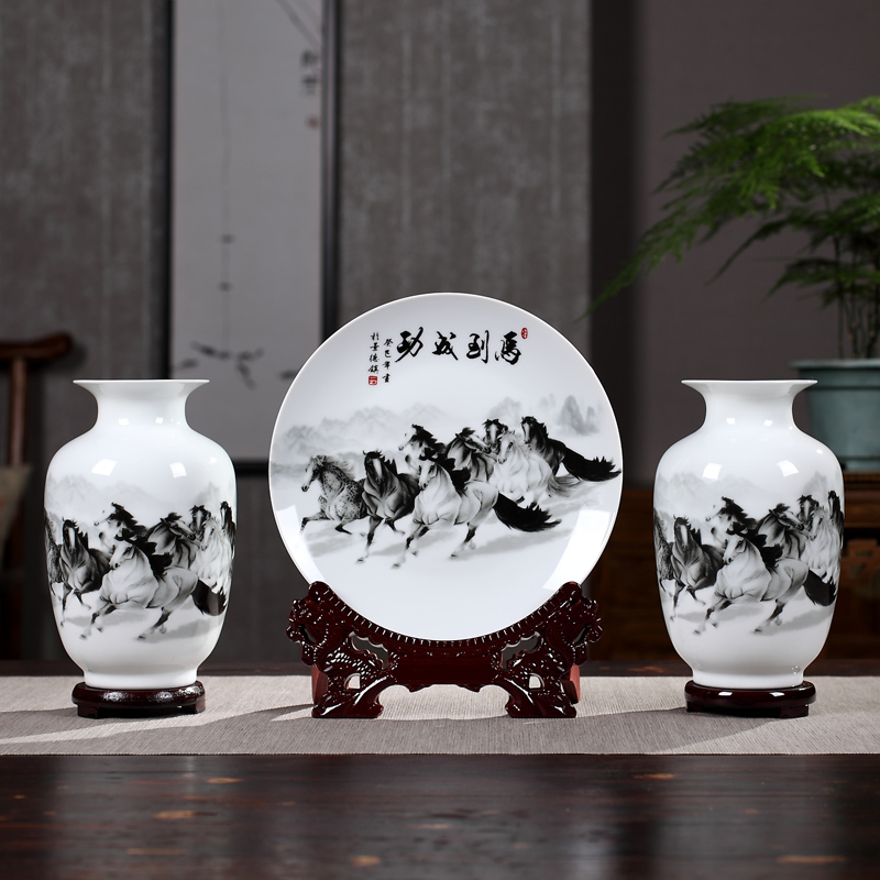 Rich ancient frame of jingdezhen ceramics vase home wine ark, adornment furnishing articles sitting room small handicraft decoration arranging flowers