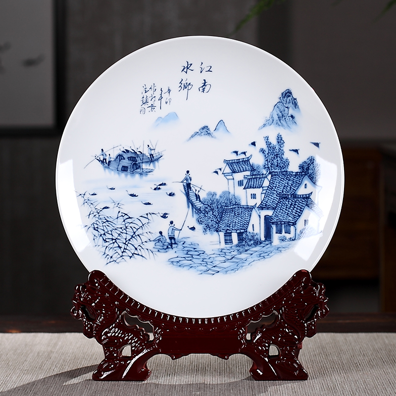 Success ceramic decorative plates home rich ancient frame decoration wine cabinet office furnishing articles household handicraft sitting room