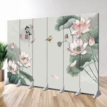 New Chinese Screen Partition Wall Living Room Lotus Lotus Lotus Folding Background Wall Beauty Yard Buddhist Hall Tea Room Restaurant Hotel