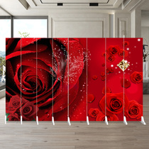 Red Chinese Screen Partition Folding Mobile Stage Restaurant Wedding Banquet Auspicious Rich Wedding Wedding Folding Screen Background
