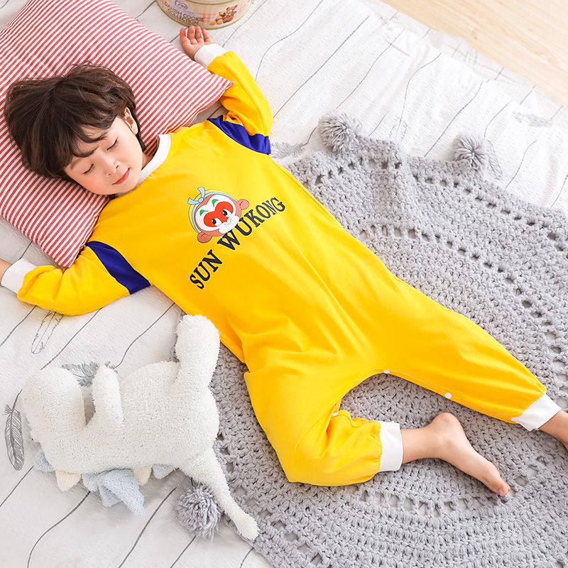 Boy sleepwear children suit children suit pure cotton sleeping bag Home Clothing Baby Spring Autumn Winter Khacoat Long Sleeve Cartoon Kid