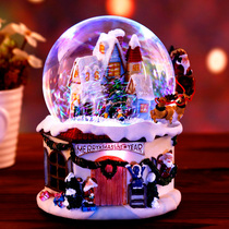 Santa Claus flying deer snowflake crystal ball music box to send girlfriend children girl creative gift Birthday girl