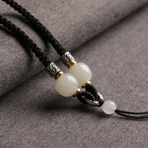 Hetian Jade seed pendant lanyard hand-woven chain rope