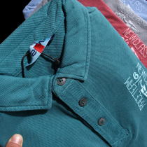 Comfortable fabric foreign trade Mens export European and American tail goods cut cotton washing loose large size short sleeve polo shirt summer