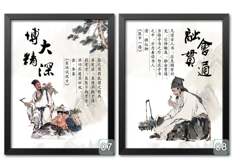 中医养生馆装饰画spa养生会所挂画中式保健中医文化医院墙画壁画