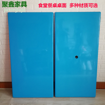 Stainless steel desktop canteen table countertop glass fiber reinforced plastic stool fireproof board bench bench four people six people eight person desktop