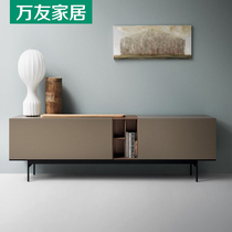 Italian Style Light Extravagant TV Cabinet Tea Table Combination Nordic Extremely Simple Floor Lockers Brief Modern Baking Lacquered Living-room Ground Cabinet