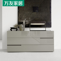 Italian Minimalist Baking Lacquered Triple Bucket Cabinet Modern Minima Living-room Bedroom Storage Dining Side Cabinet Wall Side Containing Cabinet Customize