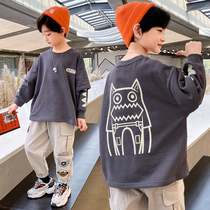 Children's Guard Clothes Spring 2022 Spring and Autumn New Chinese Children's Clothes Korean Version Boys Underpress T-shirts Long Sleeved Autumn Pendant Ride