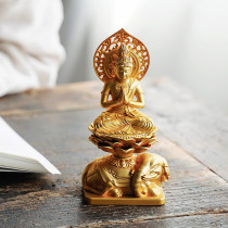 Puxian Bodhisattva Zodiac Dragon Snake Guardian Three Saints Imported Gilded Buddha Statues