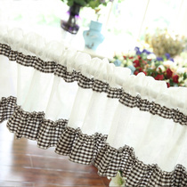 Curtain non-perforated semi-shading lattice simple modern curtain half curtain coffee curtain custom short curtain finished curtain