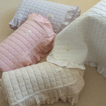 Fan-style pure cotton washed cotton side bed cover three sets macaragonise full cotton clip cotton quilted bed linen single piece summer quilt