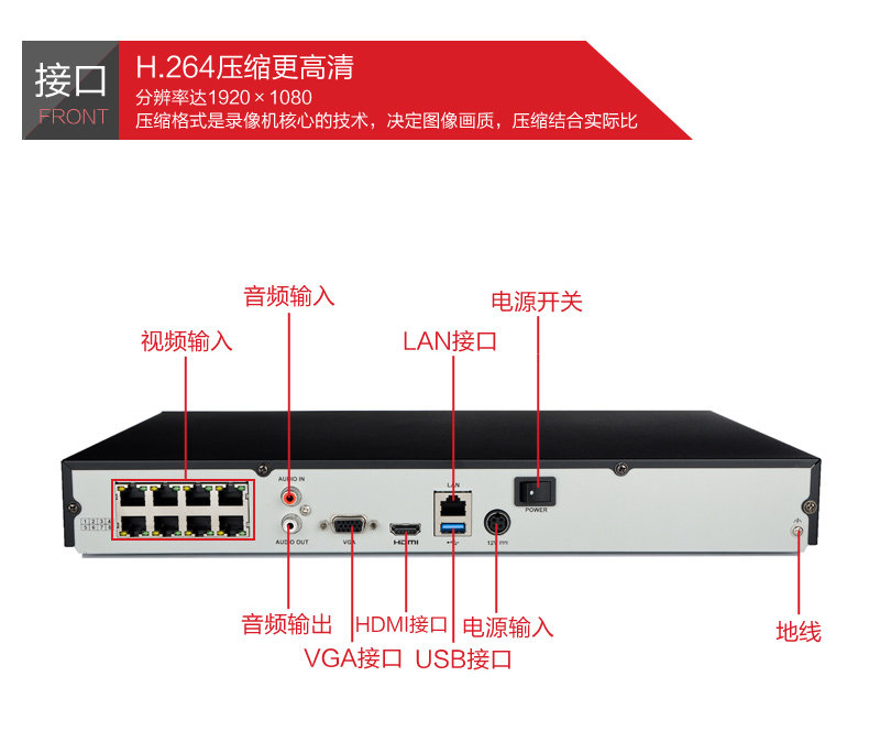 海康威视16路 nvr网络 硬盘录像机ds-7816n-e2/8n