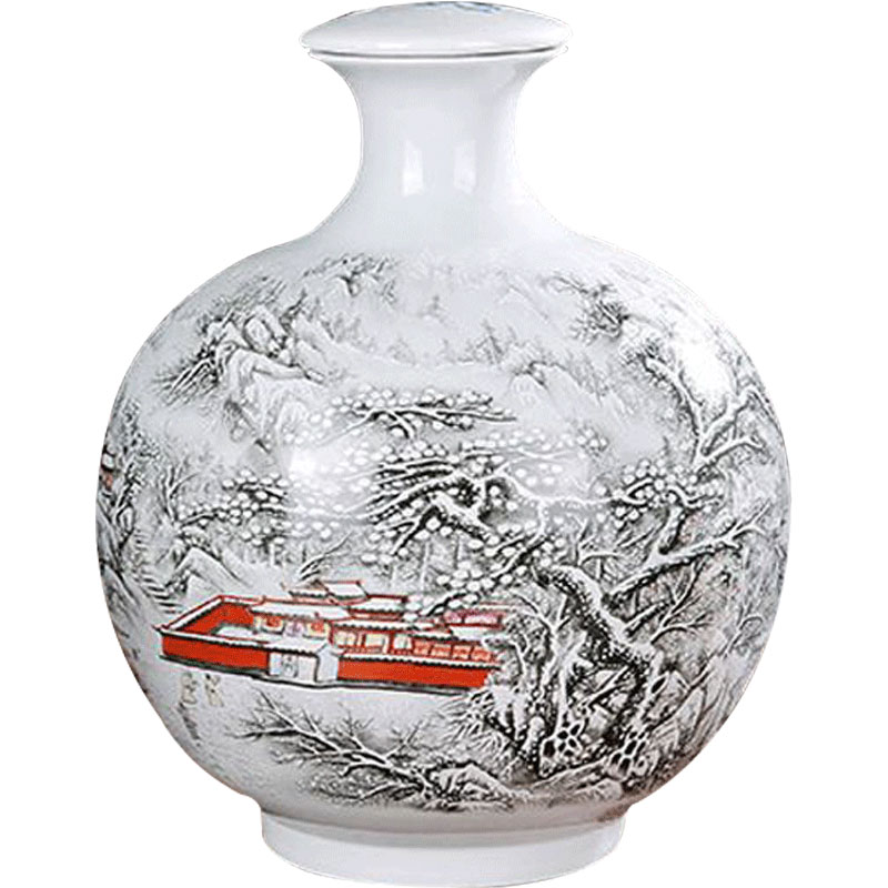 Jingdezhen 10 jins to ceramic seal wine empty wine bottle ten catties mercifully wine jar jar of ornaments