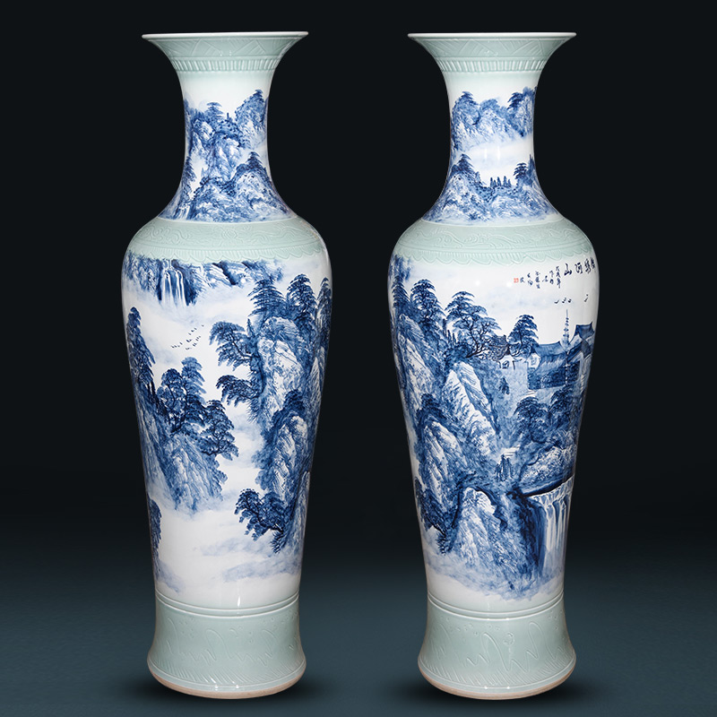 Jingdezhen ceramics hand - made porcelain vase splendid sunvo landing big Chinese living room TV ark place 1 m 4