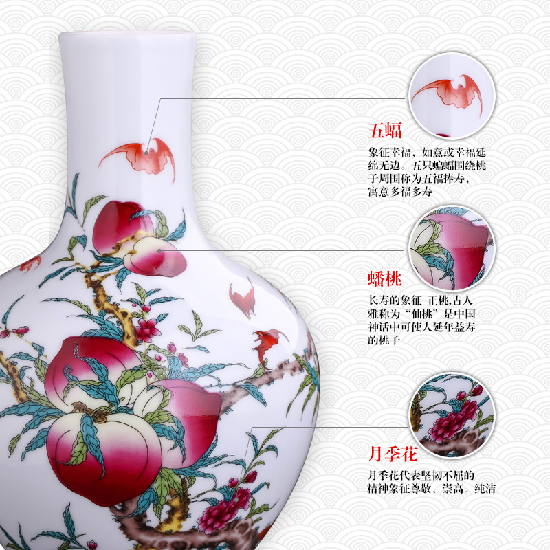 Jingdezhen ceramics live figure floret bottle home furnishing articles dried flower arranging flowers, Chinese style living room TV cabinet