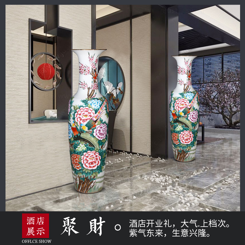 Jingdezhen ceramics new Chinese style household adornment TV ark, furnishing articles, hand - made blooming flowers large vase