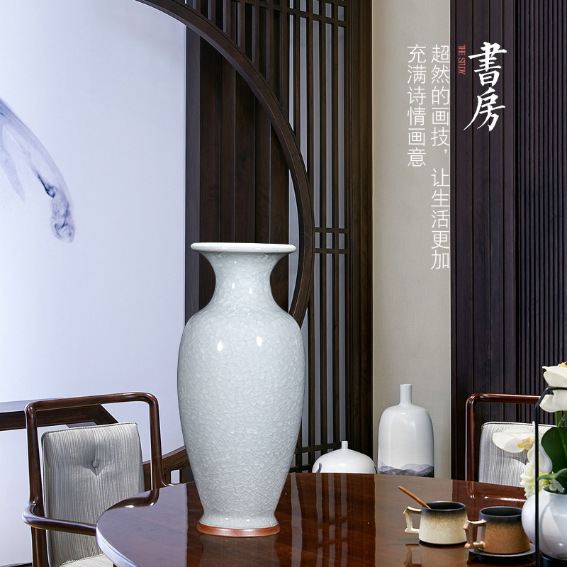 Jingdezhen ceramic jun porcelain vase flower arranging dried flowers, new Chinese style household furnishing articles, the sitting room porch rich ancient frame ornaments