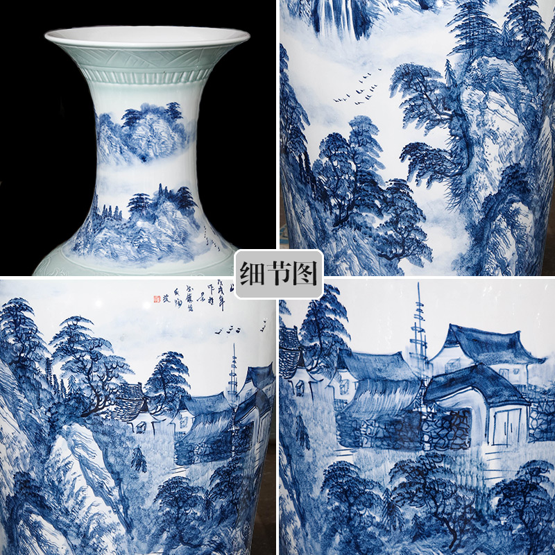 Jingdezhen ceramics hand - made porcelain vase splendid sunvo landing big Chinese living room TV ark place 1 m 4