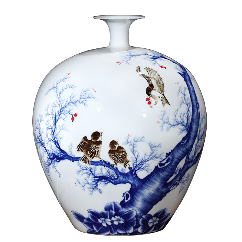 Famous master of jingdezhen ceramics hand - made vases large - sized pomegranate bottle the vibrant new Chinese style living room furnishing articles