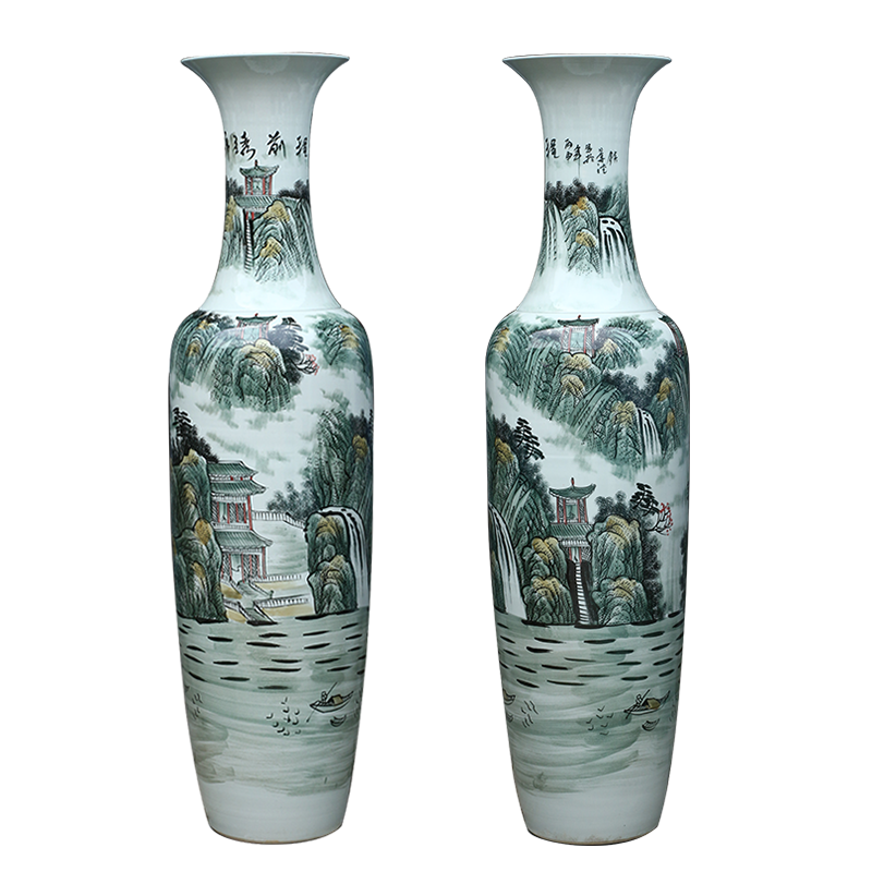 Jingdezhen ceramics hand - made large vases, Chinese style hotel lobby hall decorations furnishing articles business gifts