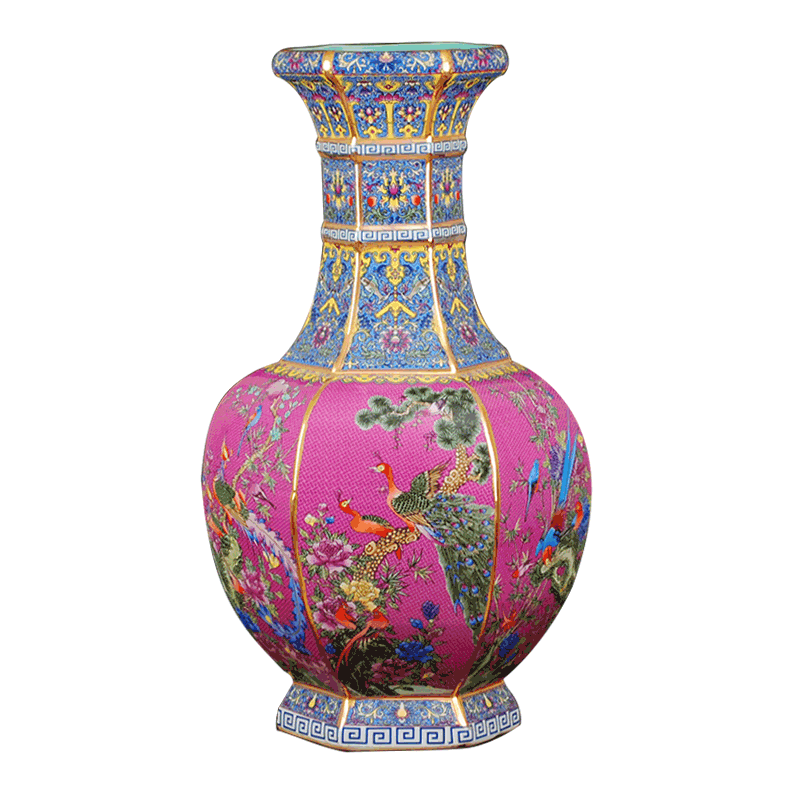 Jingdezhen ceramics imitation qianlong archaize floor paint palace large vases, flower arranging Chinese style adornment furnishing articles