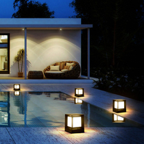 Solar pillar lamp LED outdoor waterproof courtyard lawn lamp Villa wall head wall gate household door pillar lamp