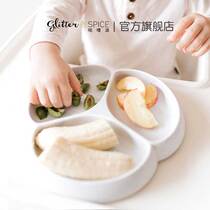 Canadian grumble baby separation suction cup plate baby eating bowl silicone plate anti-drop food supplementary food childrens tableware