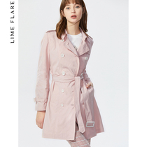 Rhine's 2021 spring epidemic of long loose coats handsome to turn over the Korean version of the disassembling belt women's style coat