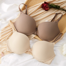 Small underwear womens thin seamless soft steel ring bra gathering small chest sexy spring thin mold Cup silk lining bra