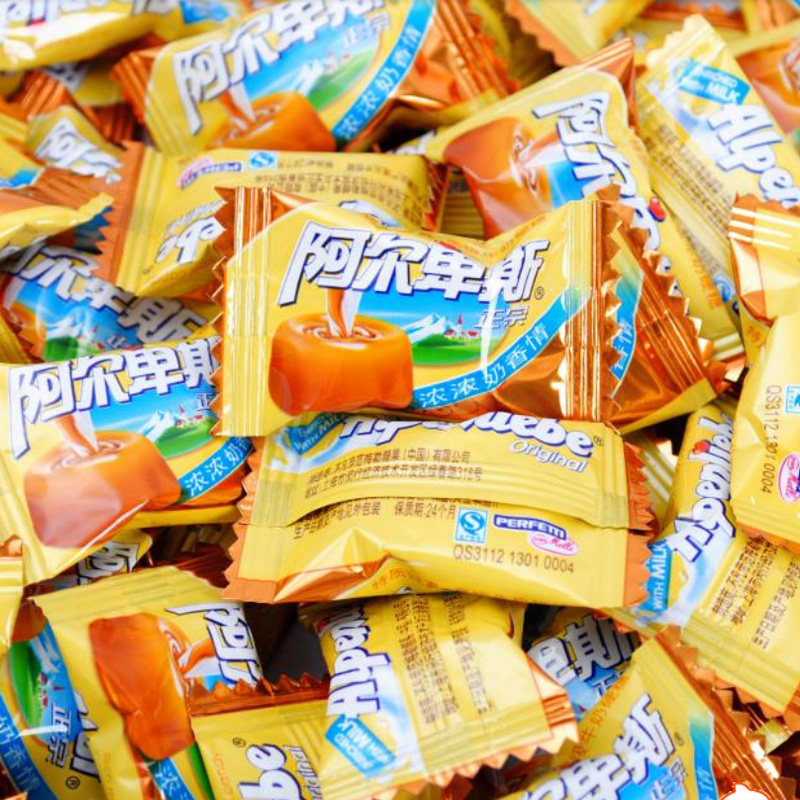 正宗阿尔卑斯原味牛奶糖硬糖500g 婚庆零食喜糖年货散装糖果批发