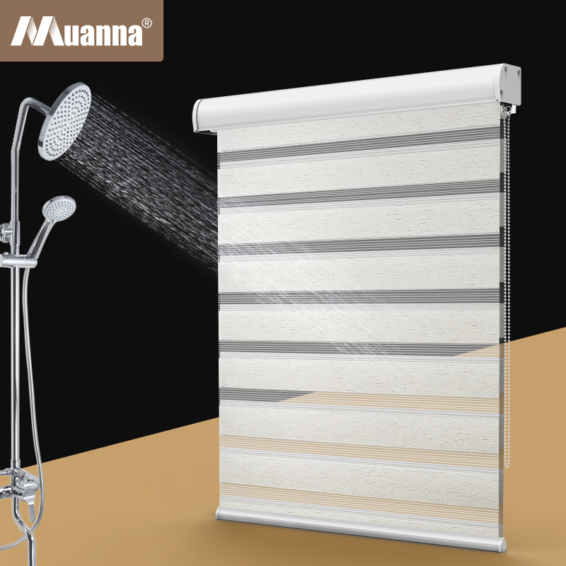 Mu Anna soft gauze curtain roller shutter blinds free perforation toilet bathroom kitchen waterproof blackout shading sun lifting