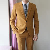 Suit jacket mens slim fashion trend wedding casual spring and autumn brown mens suit suit suit 2021 New